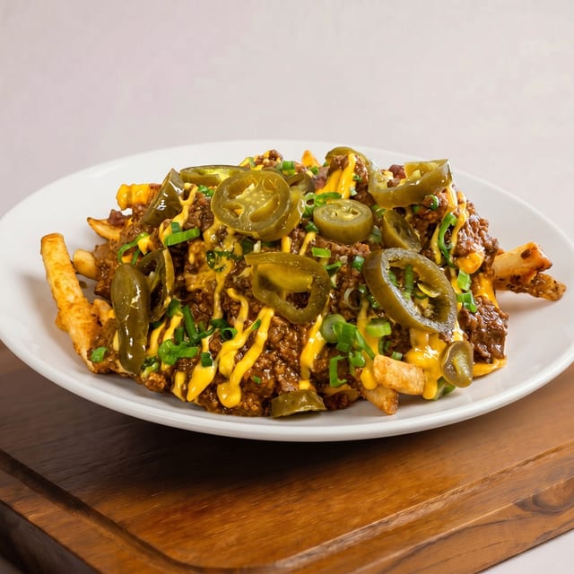 Home-Made Chili Cheese Fries.
